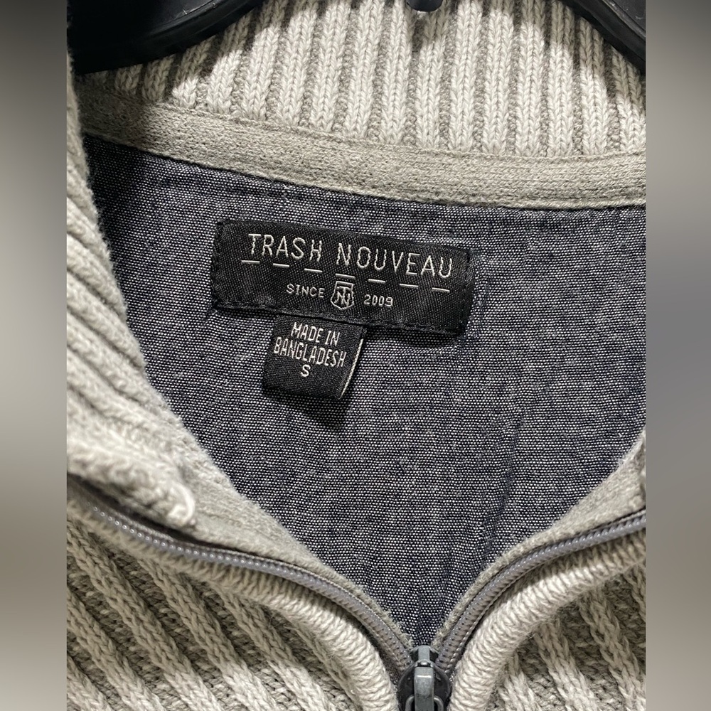 Trash Nouveau Men's Gray Full-Zip Sweater size S - Picture 8 of 8